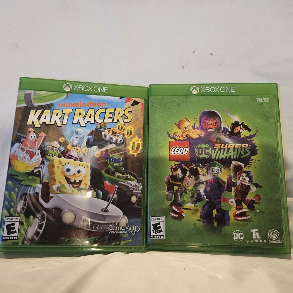 Microsoft Xbox One Nickelodeon‎ Kart Racers & Lego Dc Super Villians Games Euc